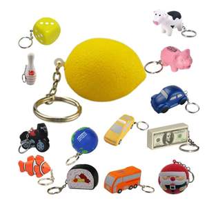 Porte-clés anti-stress en mousse PU en forme de citron, personnalisable avec logo, vente en gros, économique - Product Image 2