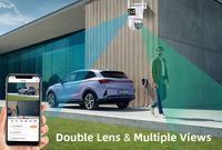 Kamera Keamanan PTZ Nirkabel ICSEE 6MP Murah, Sensor CMOS Lensa Ganda, Deteksi Gerakan, Tahan Air IP66, Kamera Dome