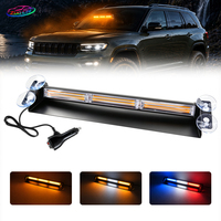 Barre lumineuse d'avertissement COB à 3 sections, balise stroboscopique avec base en forme de pelle et ventouses, lumière clignotante pour pare-brise de voiture