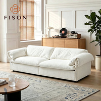 Canapé modulaire blanc emballé sous vide, forme nuage, compression, mobilier moderne pour petits espaces, canapé en tissu
