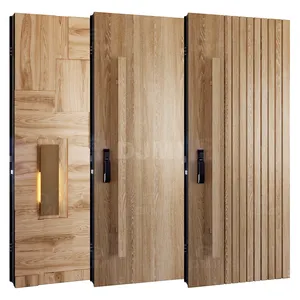 China Top Factory Customization Modern Security Home Doors External Solid Wood Pivot Doors For House Front Entry Exterior Doors