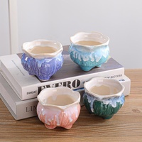 Vente en gros de petits pots de fleurs en céramique artificielle pour plantes succulentes, pour la maison et le jardin