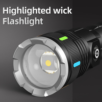 Lampe torche super lumineuse en alliage d'aluminium, zoomable, étanche, avec batterie rechargeable 26650, lampe torche tactique d'urgence pour l'extérieur