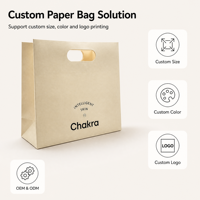 Tas Kertas Putih Custom, Finishing Halus, Pegangan Die-Cut & Alas Lipat untuk Branding Premium