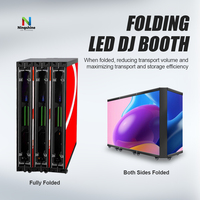 Estuche de Transporte para Cabina de DJ, Soporte para DJ P4.81 HD con Frecuencia de Actualización de 7680Hz, Cabina de DJ Plegable y Portátil