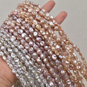 Exquisite DIY Necklace and Bracelet <b>Set</b> with Natural 8-10mm Freshwater White Pearls Crushed Silver <b>Beads</b> Straight Hole Design - Product Image 1