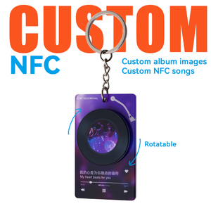 Llavero de acrílico giratorio NFC con impresión UV personalizada, ligero y pequeño, de vinilo musical, estilo KPOP, tendencia de moda NASNAK, venta al por mayor profesional - Product Image 3