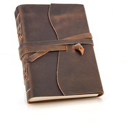 Ya386 Journal en cuir véritable fait à la main, couverture de carnet en cuir pour l'école, les étudiants, les voyages, carnet de 10,5 cm x 13 cm
