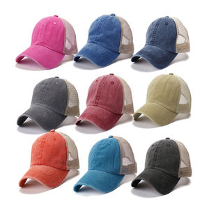 Gorra Trucker Negra de Malla Lavada 100% Algodón, Gorra Trucker Bordada Vintage con Logotipo Personalizado - Product Image 3