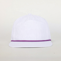 Casquette Snapback Unisexe 5 Panneaux en Polyester avec Logo Brodé Personnalisé, Bord Plat et Écusson Tissé de Haute Qualité – Vente en Gros