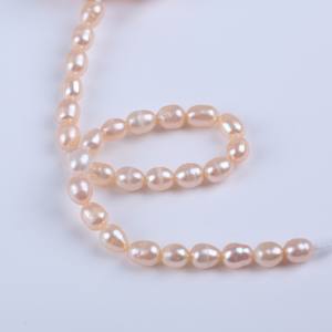 Perle d'eau douce naturelle blanche de 18 cm, forme de riz, 4-5 mm, rose dispersé, accessoires pour bracelet, collier, pendentif, boucles d'oreilles, bricolage - Product Image 2