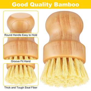 Cepillo de Cocina de Bambú Premium, Herramienta de Limpieza Natural Sin Químicos para Platos, Tazones y Utensilios de Cocina - Product Image 4