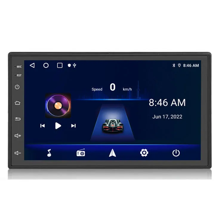 Flysonic 2DIN 7 pouces 1 + 32G miroir noir dvd Multimate Vidéo Android 10 Système MP3 MP4 Lecteur Voiture Lecteur Mp5