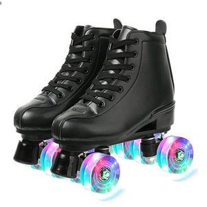 Chaussures de <span class=keywords><strong>Roller</strong></span> <span class=keywords><strong>Quad</strong></span> Personnalisables à 4 <span class=keywords><strong>Roues</strong></span>, Patins à Roulettes avec <span class=keywords><strong>Roues</strong></span> Clignotantes en Matériau PU, Patins de Location Professionnels - Product Image 5