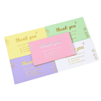 Cartes de remerciement personnalisées de luxe sur mesure avec estampage or et argent pour petites entreprises