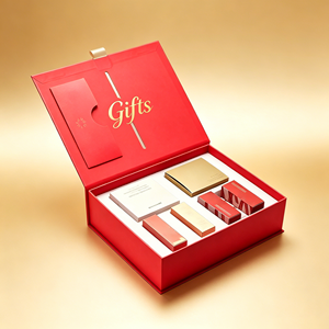 OEM Luxury Rigid Cosmetic <b>Gift</b> <b>Box</b> with Gold Foil & Custom Insert UV Printing Eco Friendly Packaging for Makeup <b>Gift</b> Wholesale - Product Image 1