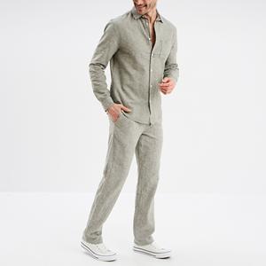 Pantalon chino en toile légère et droite, écologique, respirant, design à devant plat, décontracté pour homme, confort tout au long de la journée - Product Image 4