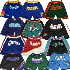 Wholesale New Just Mens Blazer Don pocket Pacer Basketball Shorts Spur Hip Hop Embroidery Mesh Sports King Wear Buck