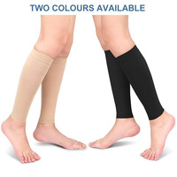 Manchons de compression graduée pour mollets, respirants, en tricot de spandex/nylon, soutien sans pied, chaussettes de compression pour varices et tibia