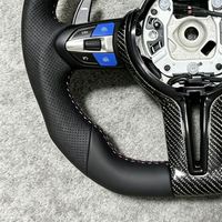 Personnalisation M Sport, bande bleue supérieure, cuir intégral, fibre de carbone pour BMW F80 M3 M550i F13 F10, cuir M4 F83 F82