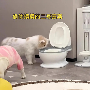 Bol d'eau créatif pour chat, style toilette, grande ouverture, antidérapant pour chats - Product Image 5