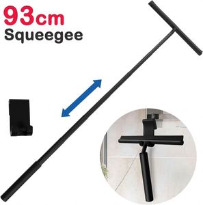Superior Quality Adjustable Telescopic Aluminum Rod Black Silicone Window Squeegee Scraper Eco-Friendly Cleaning Tool <b>Hook</b> - Product Image 3