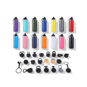 Custom 32oz 40oz 64oz Double Wall Vacuum Insulated Stainless Steel <b>Flask</b> Sports Bottle Light Weight with Different Function Lids - Product Image 2