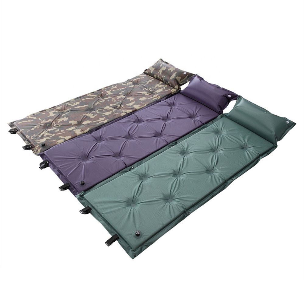 Tapis De Plage Gonflable Avec Oreiller Intégré - 160x70 Cm, Pliable, Idéal Pour Bronzer Ou Se Détendre