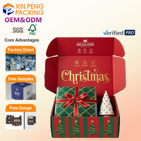 Caja de Regalo de Navidad Personalizada, Estilo Cajón Deslizable, para Joyería, Dulces, Embalaje de Cartón de Lujo, Diseño Navideño