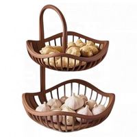 Panier de rangement pour fruits et légumes en métal à double couche, organisateur de cuisine et de bureau