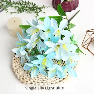 Lirios de Seda Simulada, Adornos Decorativos para Fiestas, Bodas, Decoración del <span class=keywords><strong>Hogar</strong></span>, Hoteles, <span class=keywords><strong>Arreglos</strong></span> Florales - Product Image 1