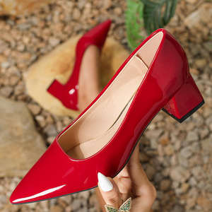 Zapatos de Tacón Alto para Mujer, Tallas Grandes 36-46, Tacones de 5CM, Estilo Slip-On, Tacón Cuadrado, Zapatos Formales con Plataforma para Aumentar la Estatura, para Primavera/Verano - Product Image 1
