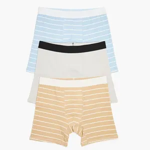 Fascia elastica Jacquard personalizzata per intimo <span class=keywords><strong>Boxer</strong></span> <span class=keywords><strong>100</strong></span> <span class=keywords><strong>cotone</strong></span> 3 Pack Set <span class=keywords><strong>Boxer</strong></span> a righe da <span class=keywords><strong>uomo</strong></span> - Product Image 1
