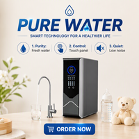 Purificateur d'eau domestique ultra-mince gris de luxe à installer sous l'évier avec filtration en 4 étapes et filtre minéral pour une eau potable saine