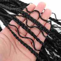 Perruque tressée Amygirl 360 Lace Boho avec baby hair, extensions de cheveux 100% fibre synthétique haute température, trame unique teinte, facile à poser, 12 mèches