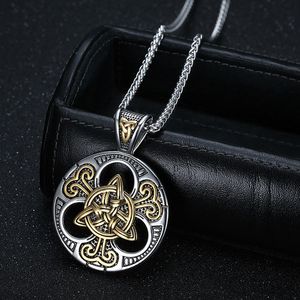 Nordic Selling Viking Jewelry Collier pendentif en acier inoxydable rétro hip-hop noeud celtique pour hommes - Product Image 4