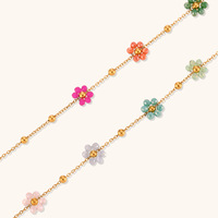 Ensemble de bijoux en acier inoxydable avec fleurs et cristaux, étanche, pour femme, idéal pour les fêtes