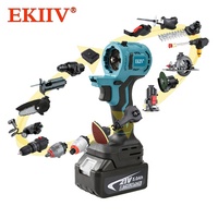 Kit de perceuse sans fil 20V Max Kit combiné d'outils électriques Ensemble d'outils électriques tout-en-1 Kit de perceuse électrique multi-têtes Accessoires de forets