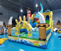 Le plus récent château plein d'entrain gonflable de bâche de PVC de videur de pirate unisexe combiné avec l'expédition de mer de glissière et d'escalade de mer