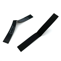 Étiquettes de vêtement de ruban noir bon marché 100% Polyester Satin vêtements de mode étiquette de marque fabricants chinois