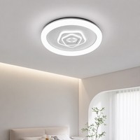 Plafonnier LED d'usine Zhongshan, motif floral rose, montage encastré, luminaire intelligent 3 couleurs, décoration moderne pour salon et chambre