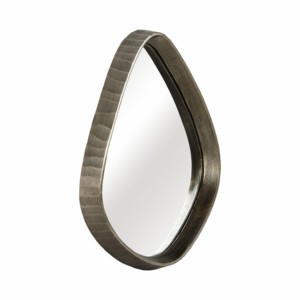 Specchio da parete asimmetrico moderno con cornice in metallo a forma di goccia per camera da letto, bagno e decorazione vanità - Product Image 2