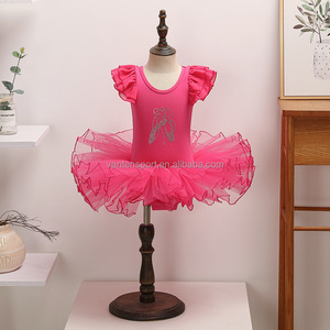 Vestido de Ballet para Niñas, Falda Tutú <span class=keywords><strong>Rosa</strong></span> Brillante para Entrenamiento y Presentaciones, Rayón/Vantan - Product Image 2