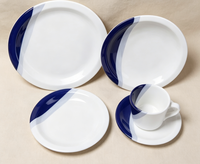 Service de table en céramique blanc 20 pièces, résistant au lave-vaisselle, assiettes et tasses aux couleurs magnifiques