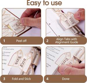 علامات تبويب الكتاب المقدس المسيحية مغلفة طباعة كبيرة نافذة الكنيسة تسميات الكتاب المقدس لسهولة التنقل - Product Image 2