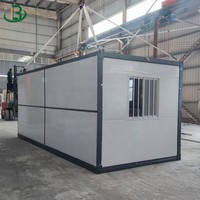 Maison conteneur pliable préfabriquée, mini-maison modulaire, abri portable en panneaux sandwich d'acier pour bureau et stockage