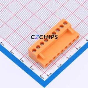 MXHT396K-3.96-09P-OE01-Cu-S-A Plug-in Terminal Block P=3.96mm Connector Screw Fixing 1x9P 3.96mm Orange - Product Image 1