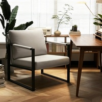Fauteuil d'appoint en cuir, chaise de loisirs à structure en fer pour coiffeuse, petit appartement, balcon et salon (usage domestique)