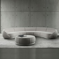 Canapé de salon Wabi-sabi, design sectionnel de luxe léger, silhouette incurvée irrégulière, une place, éponge haute densité