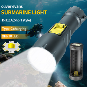 ไฟดำน้ำ LED แบบชาร์จไฟได้ สวิตช์แม่เหล็ก จอแสดงผลดิจิตอล แบตเตอรี่ 18650 26650 ใช้ใต้น้ำ - Product Image 2